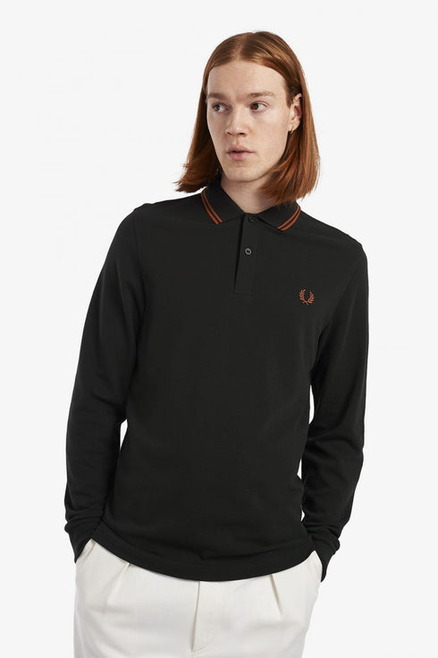 Polo Uomo M3636 manica lunga regular fit Blu nocciola FRED PERRY- Francavilla Moda